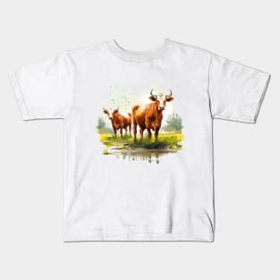 Farm Cow Art Kids T-Shirt